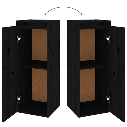 TV cabinets 4 pcs. Black solid pine