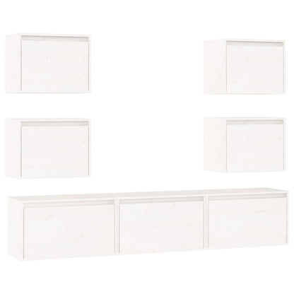 TV cabinets 7 pcs. white solid pine