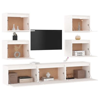 TV cabinets 7 pcs. white solid pine
