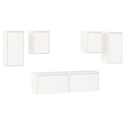 TV cabinets 6 pcs. white solid pine
