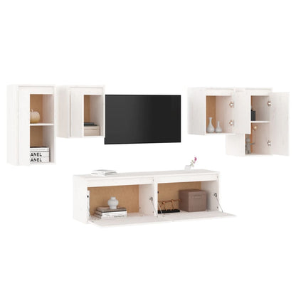 TV cabinets 6 pcs. white solid pine