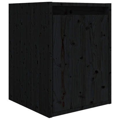 TV cabinets 6 pcs. Black solid pine