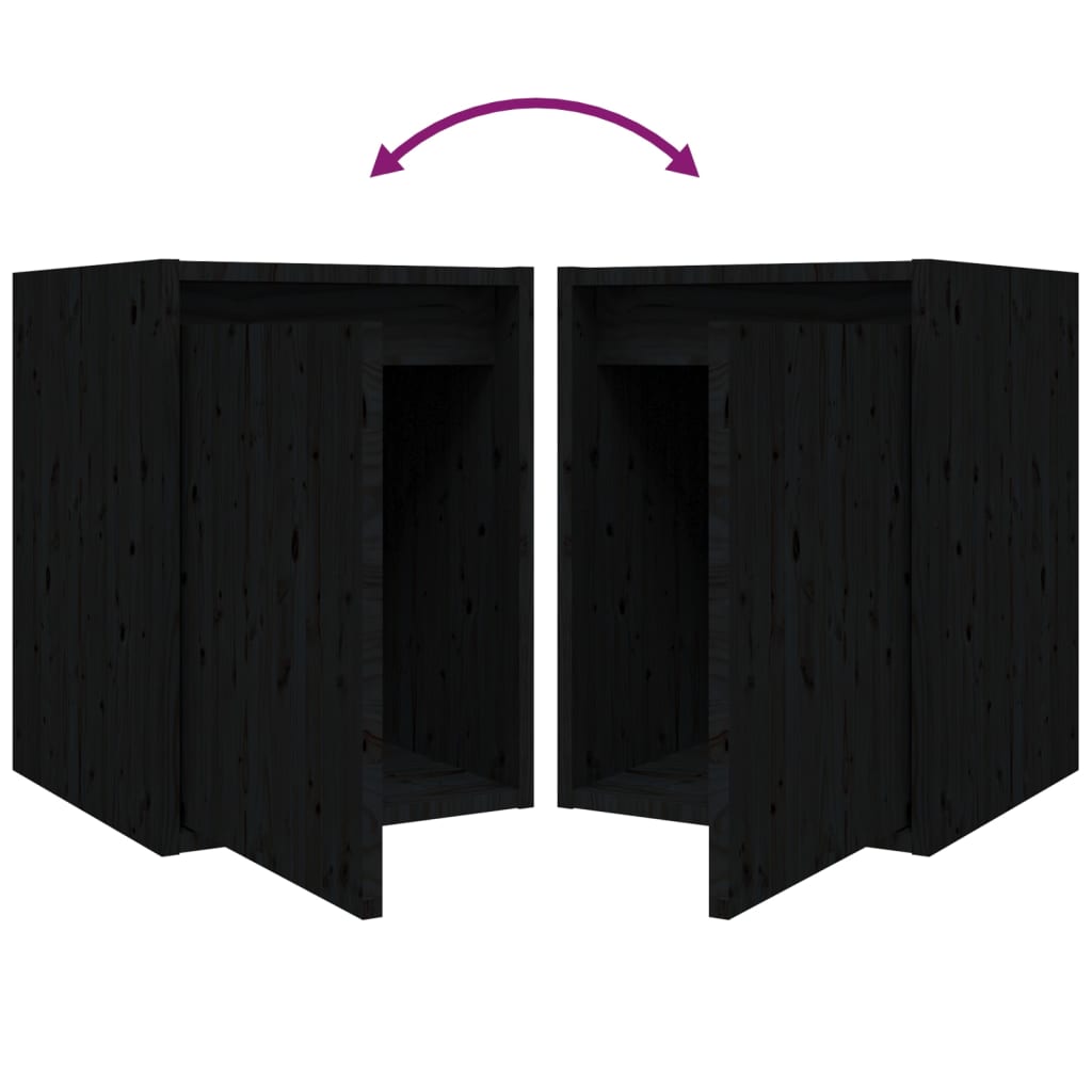 TV cabinets 6 pcs. Black solid pine