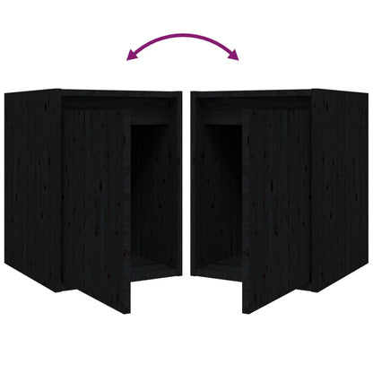 TV cabinets 6 pcs. Black solid pine