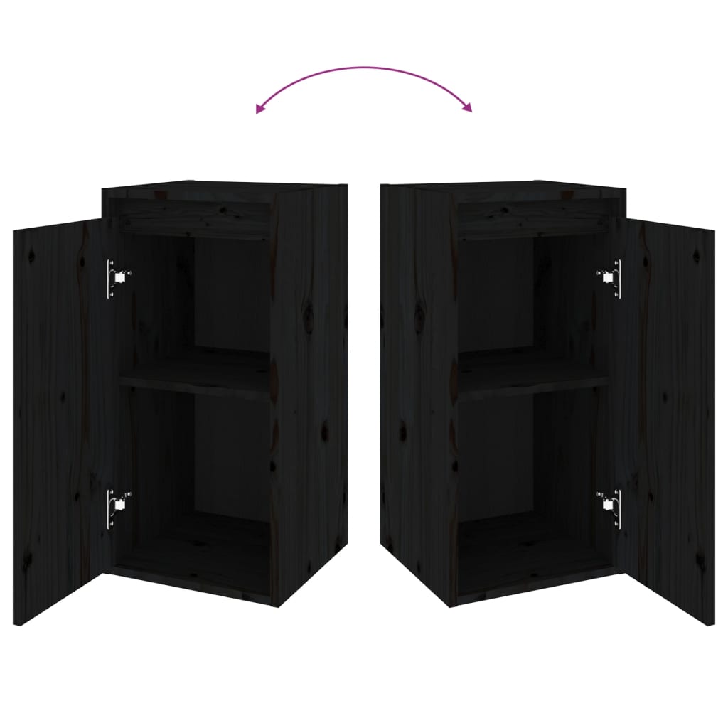 TV cabinets 6 pcs. Black solid pine