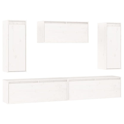 TV cabinets 5 pcs. white solid pine
