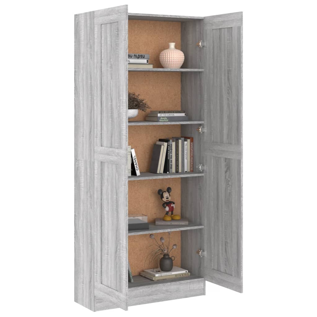 Bookcase Grey Sonoma 82,5x30,5x185,5 cm wood material