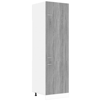 Refrigerator conversion cabinet grey Sonoma 60x57x207 cm wood material