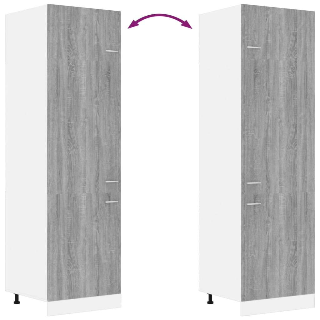 Refrigerator conversion cabinet grey Sonoma 60x57x207 cm wood material