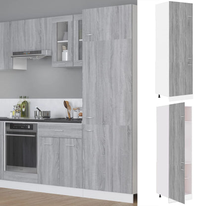 Refrigerator conversion cabinet grey Sonoma 60x57x207 cm wood material