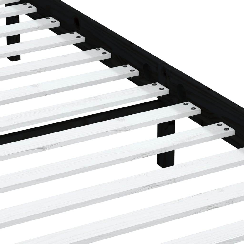 Massivholzbett Schwarz 180x200 cm