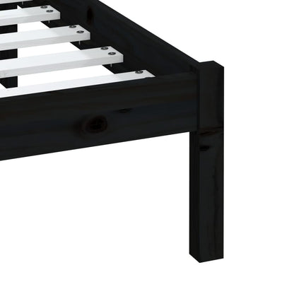 Massivholzbett Schwarz 180x200 cm