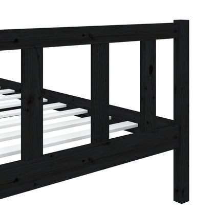 Solid wood bed black 90x200 cm