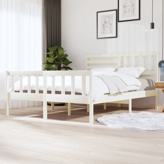 Solid wood bed white 160x200 cm