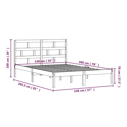 Solid pine bed 140x200 cm