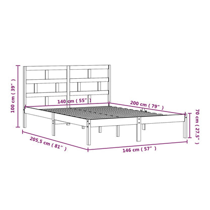 Puni krevet crni bor 140x200 cm