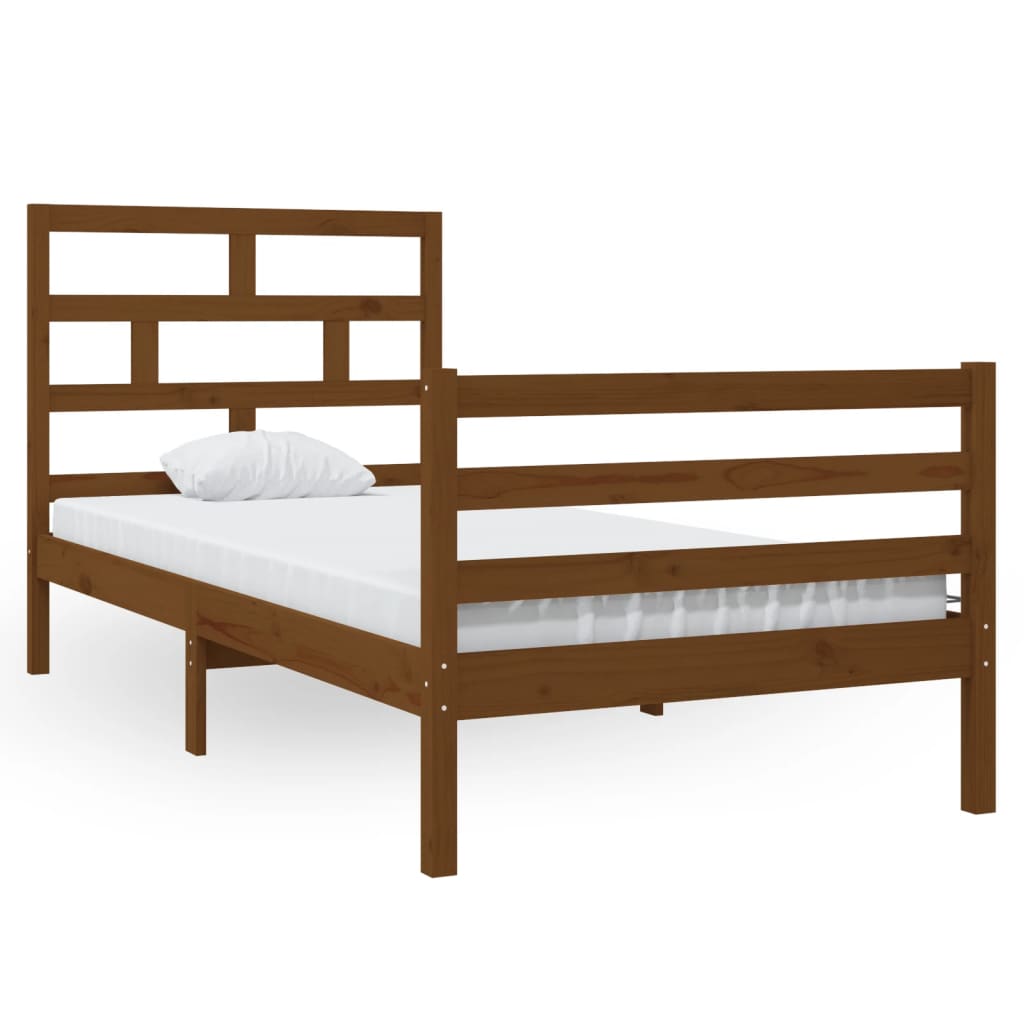 Solid wood bed honey brown pine 90x200 cm