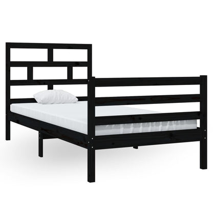 Solid wood bed black pine 90x200 cm