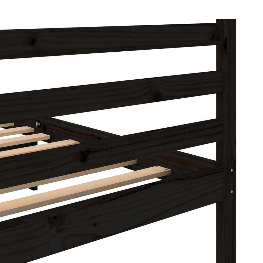 Solid wood bed black pine 90x200 cm