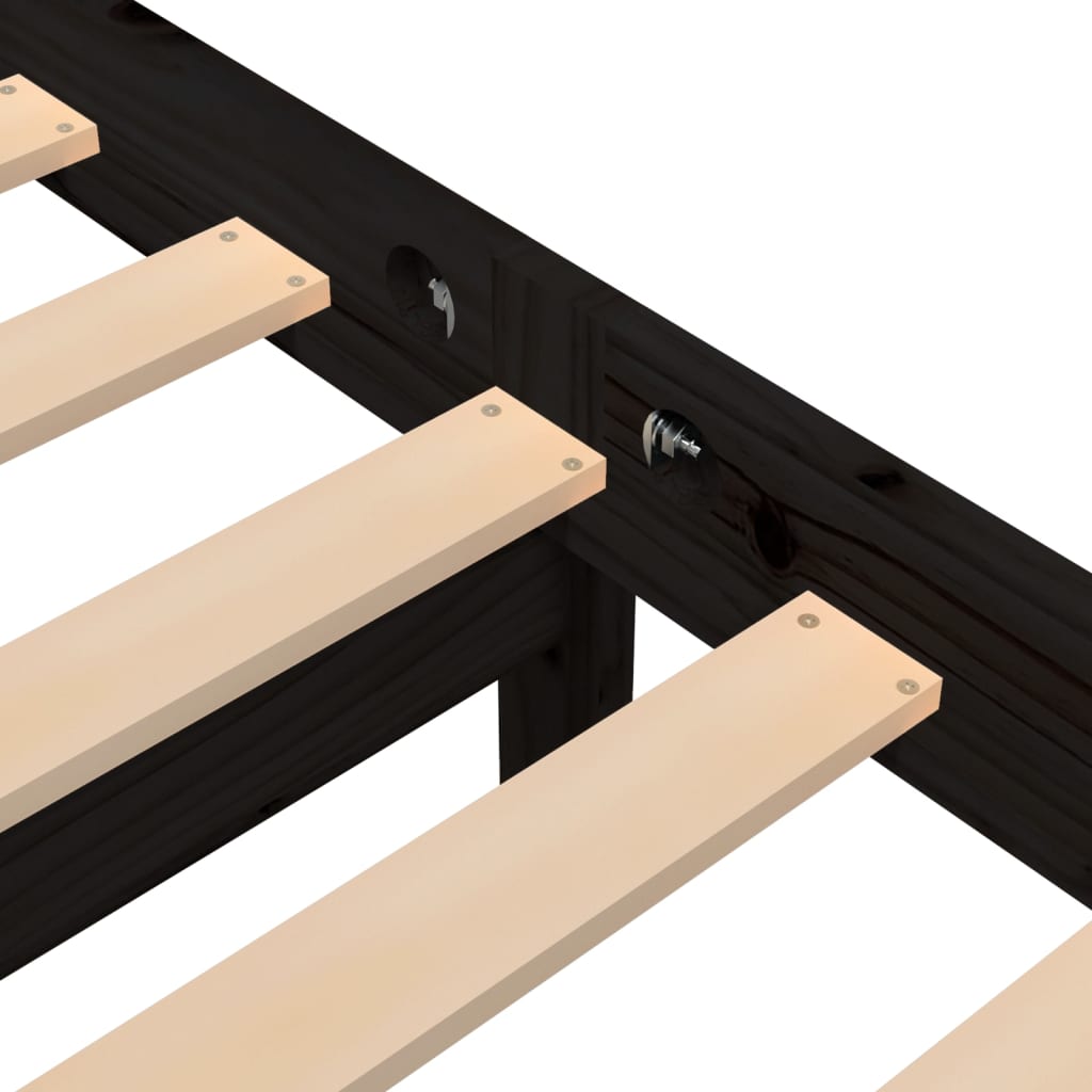 Solid wood bed black pine 90x200 cm