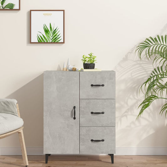 Sideboard concrete grey 69.5x34x90 cm wood material