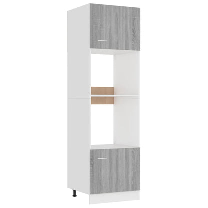Microwave cabinet grey Sonoma 60x57x207 cm wood material