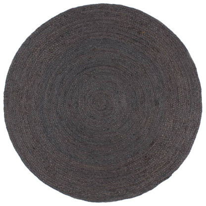 Carpet Handmade Jute Round 240 cm Dark Grey
