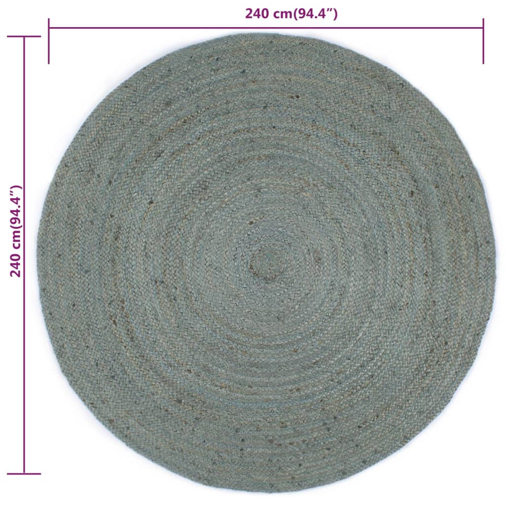 Carpet Handmade Jute Round 240 cm Olive Green