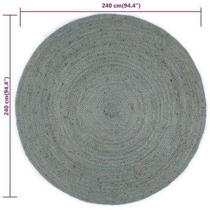 Carpet Handmade Jute Round 240 cm Olive Green