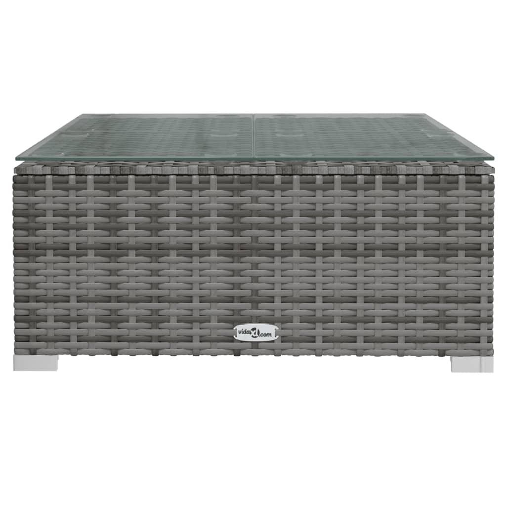 5-piece garden lounge set with cushions poly rattan grey