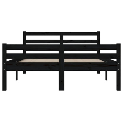 Solid wood bed black 160x200 cm