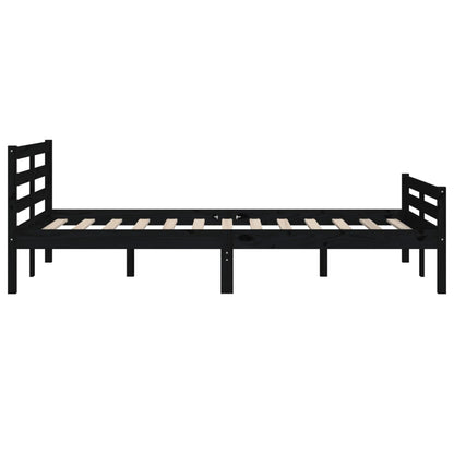 Solid wood bed black 160x200 cm