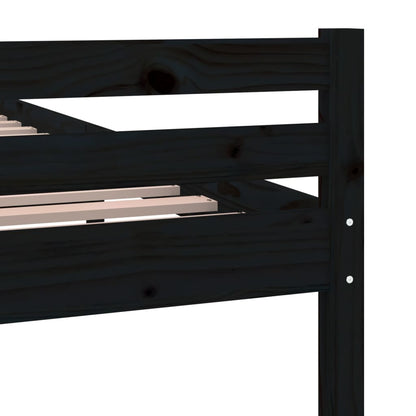 Solid wood bed black 160x200 cm