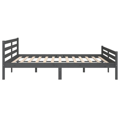Solid wood bed grey 200x200 cm