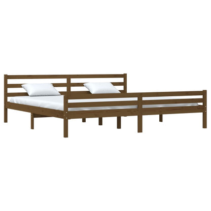 Solid wood bed honey brown 200x200 cm