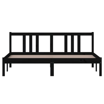 Solid wood bed black 160x200 cm