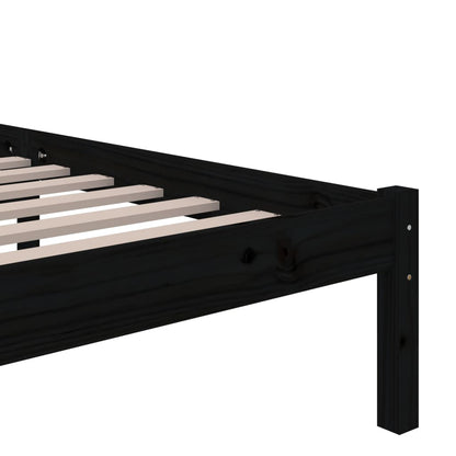 Solid wood bed black 160x200 cm
