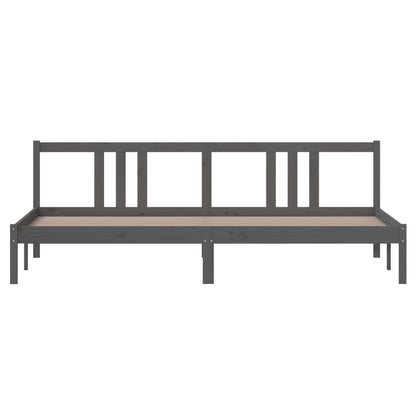 Solid wood bed grey 200x200 cm
