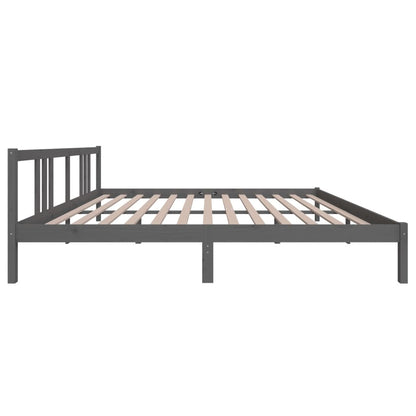 Solid wood bed grey 200x200 cm
