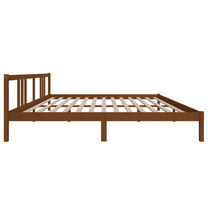 Solid wood bed honey brown 200x200 cm
