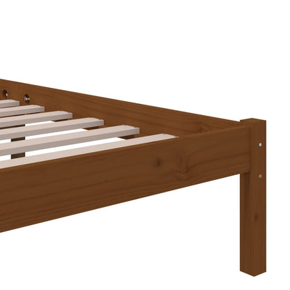 Solid wood bed honey brown 200x200 cm