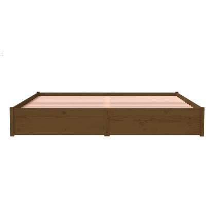 Solid wood bed honey brown 200x200 cm