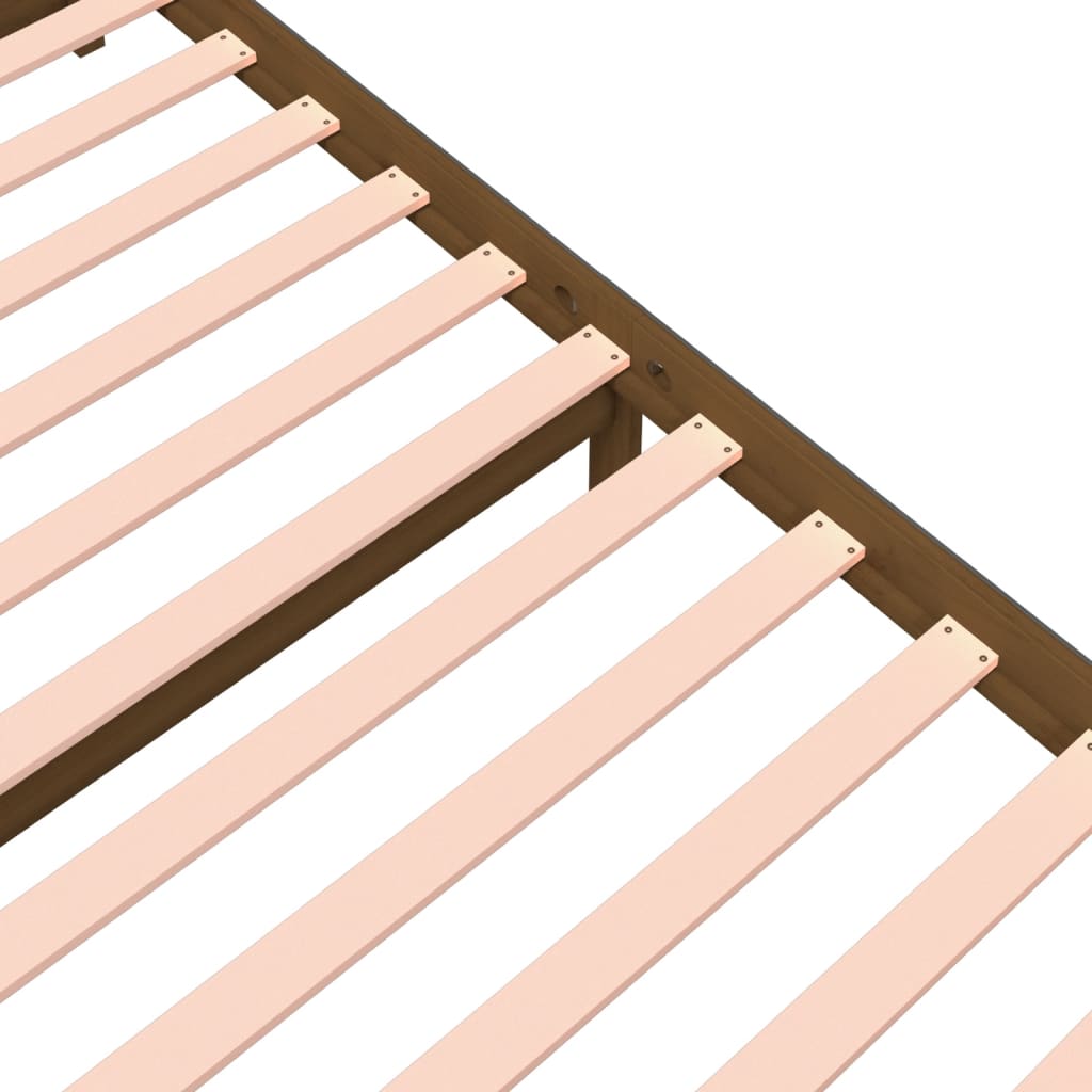 Solid wood bed honey brown 200x200 cm