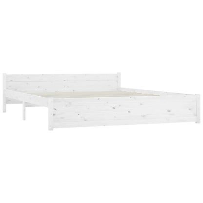 Solid wood bed white 200x200 cm