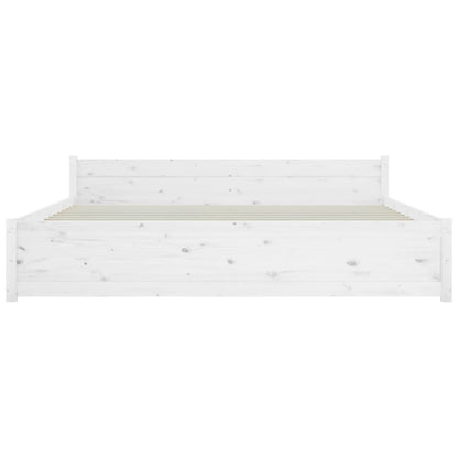 Solid wood bed white 200x200 cm