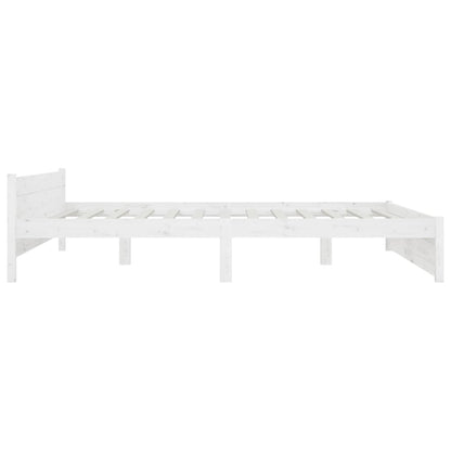 Solid wood bed white 200x200 cm