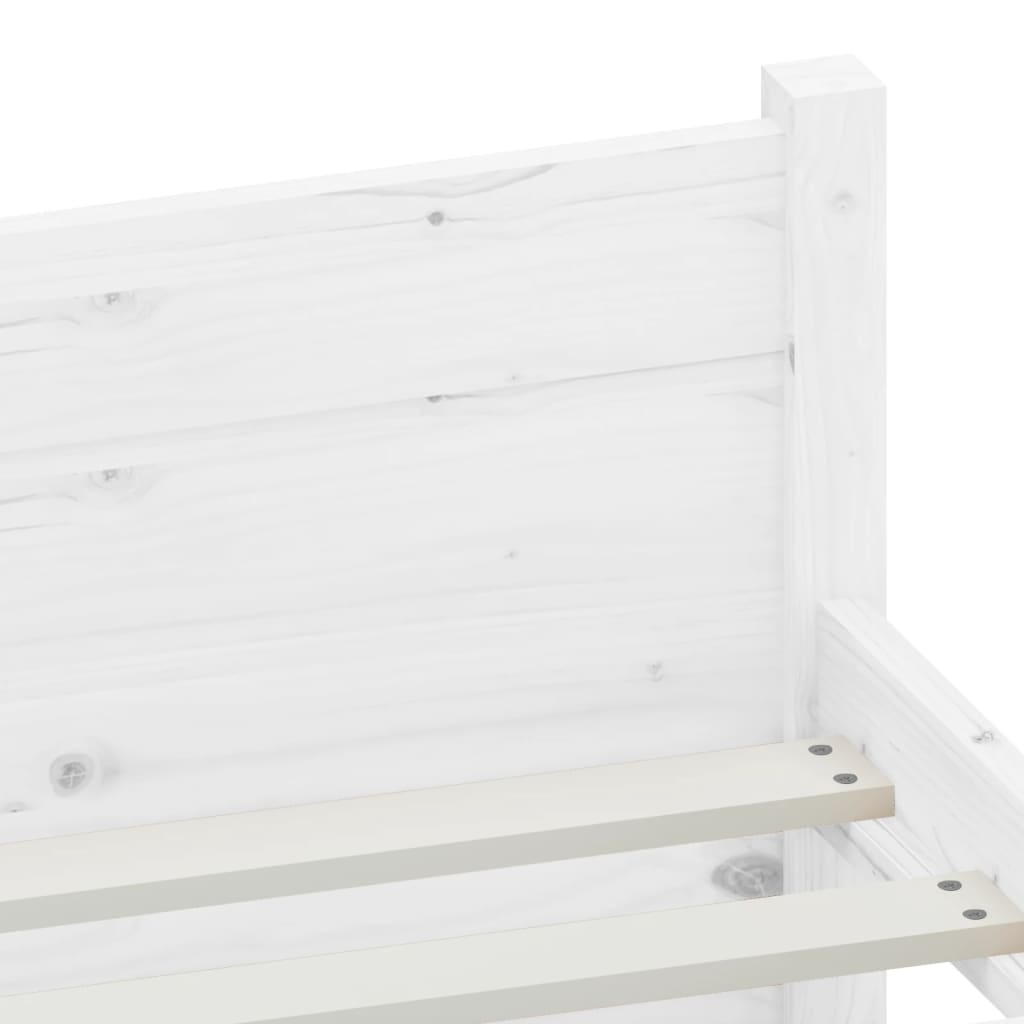 Solid wood bed white 200x200 cm