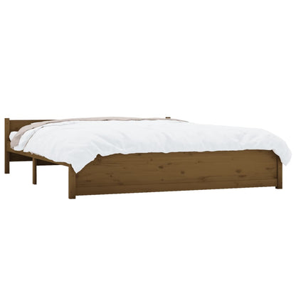 Solid wood bed honey brown 200x200 cm