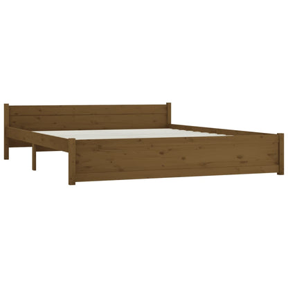 Solid wood bed honey brown 200x200 cm