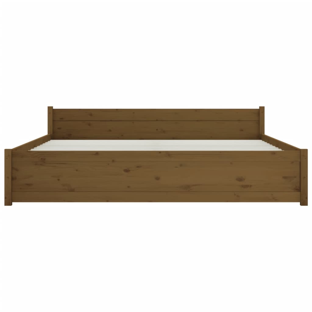 Solid wood bed honey brown 200x200 cm